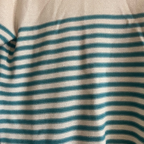 Boat neck linen blend striped sweater - Picture 2 of 3